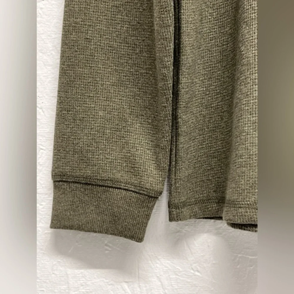 MEMBER'S Mark - Men's Waffle Knit Long Sleeve Thermal Henley Shirt - Green